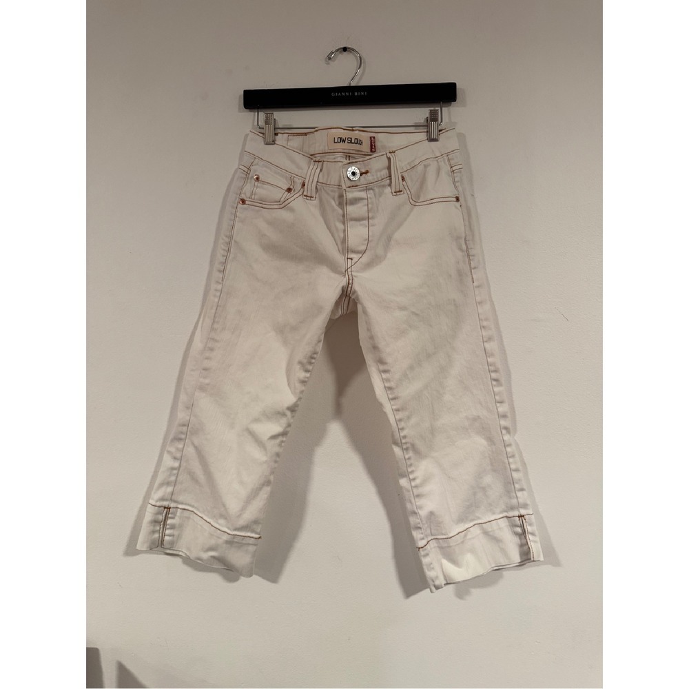 Levi's Cream Ankle Cropped Jeans
